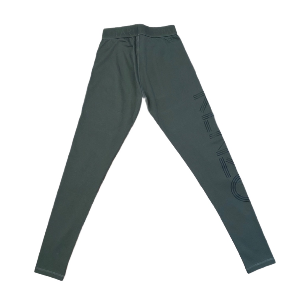 Kenzo Paris Logo Dark Green Sport Leggings Size XS EUC - Picture 3 of 5